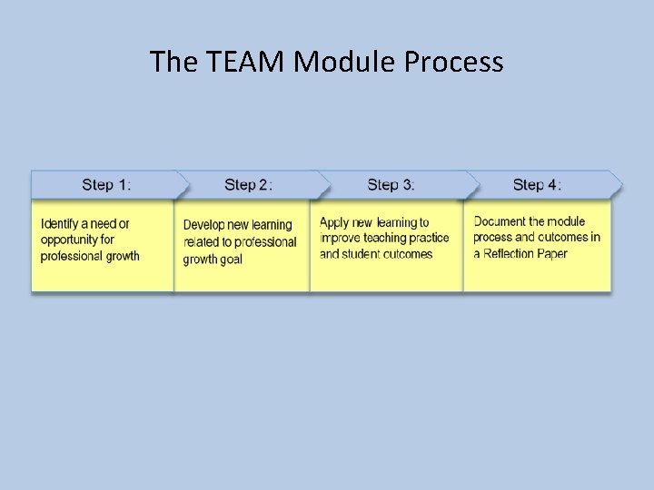 The TEAM Module Process 
