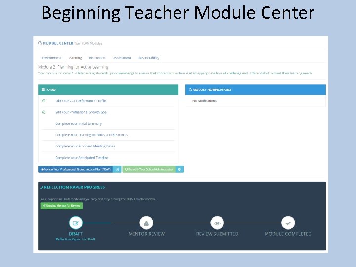Beginning Teacher Module Center 
