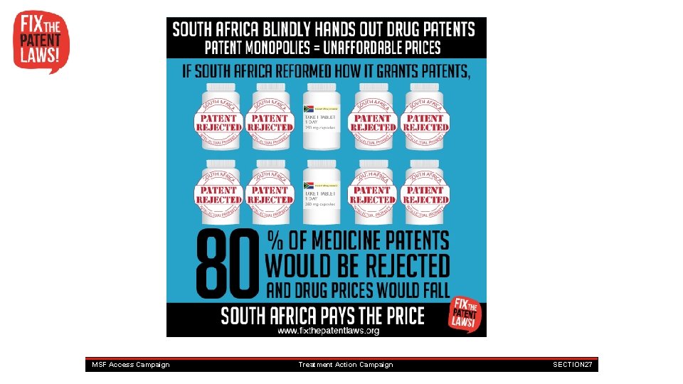 MSF Access Campaign Treatment Action Campaign SECTION 27 