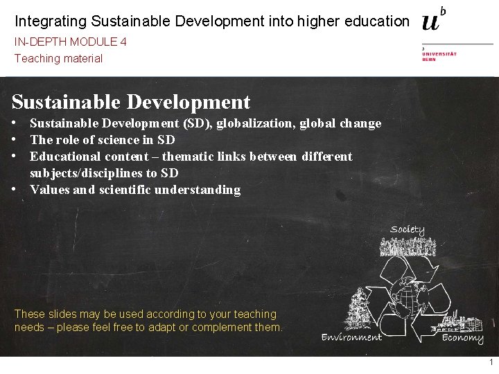 Integrating Sustainable Development into higher education INDEPTH MODULE