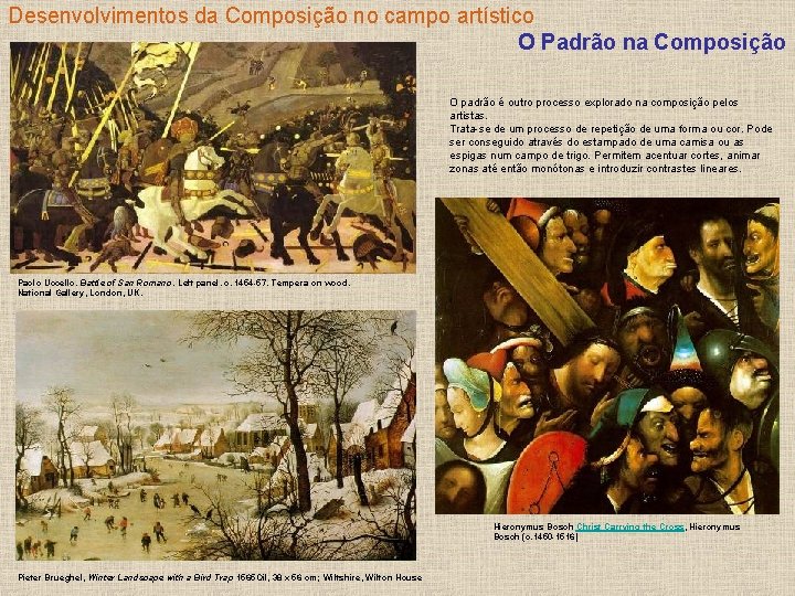 Desenvolvimentos da Composição no campo artístico O Padrão na Composição O padrão é outro