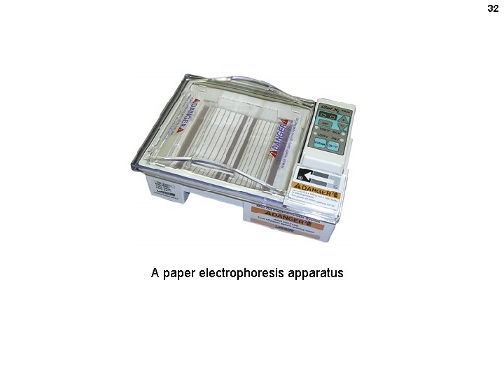 32 A paper electrophoresis apparatus 32 A paper electrophoresis apparatus