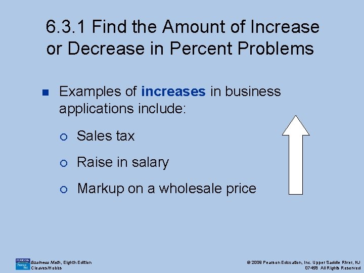 6. 3. 1 Find the Amount of Increase or Decrease in Percent Problems n