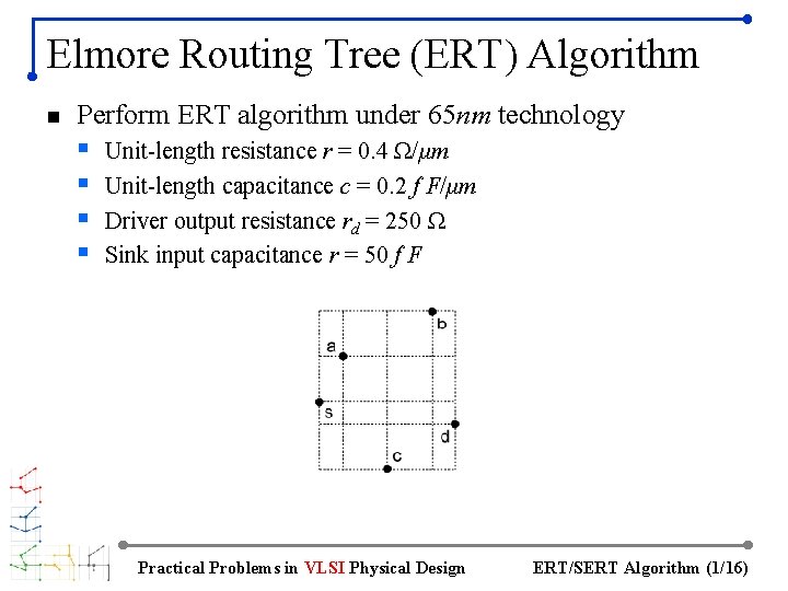 Elmore Routing Tree (ERT) Algorithm n Perform ERT algorithm under 65 nm technology §