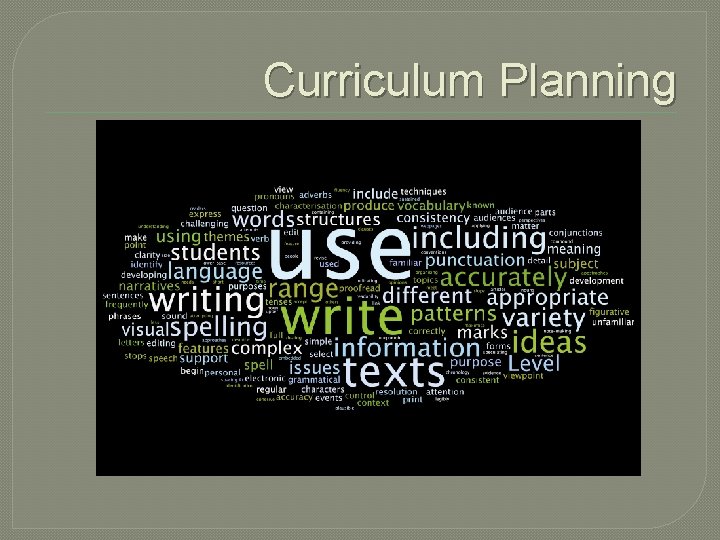 Curriculum Planning 