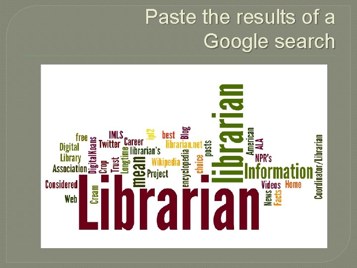 Paste the results of a Google search 