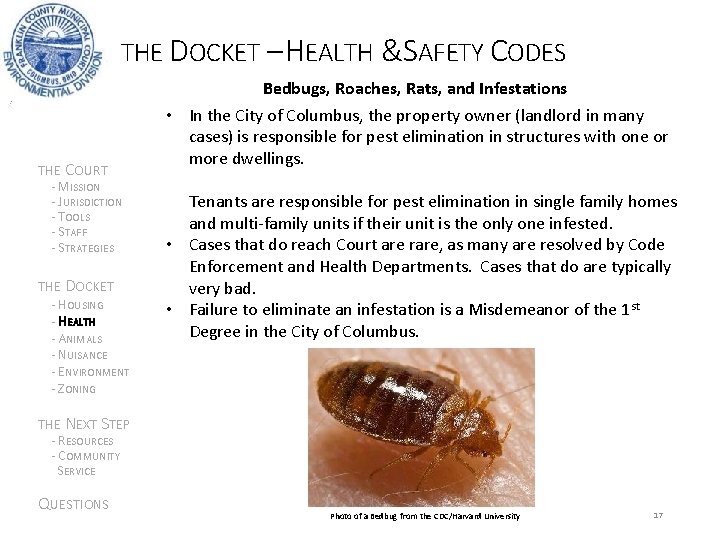THE DOCKET – HEALTH &SAFETY CODES THE COURT - MISSION - JURISDICTION - TOOLS
