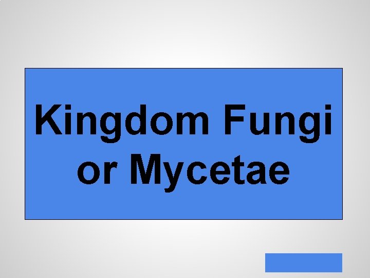 Kingdom Fungi or Mycetae 