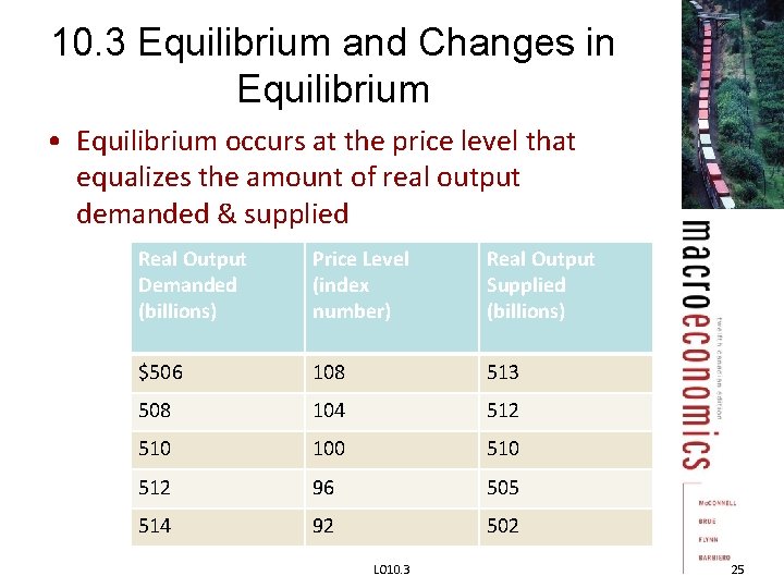 10. 3 Equilibrium and Changes in Equilibrium • Equilibrium occurs at the price level