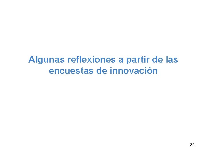 Algunas reflexiones a partir de las encuestas de innovación 35 