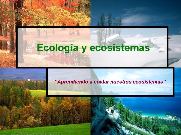  Ecología y ecosistemas “Aprendiendo a cuidar nuestros ecosistemas” 