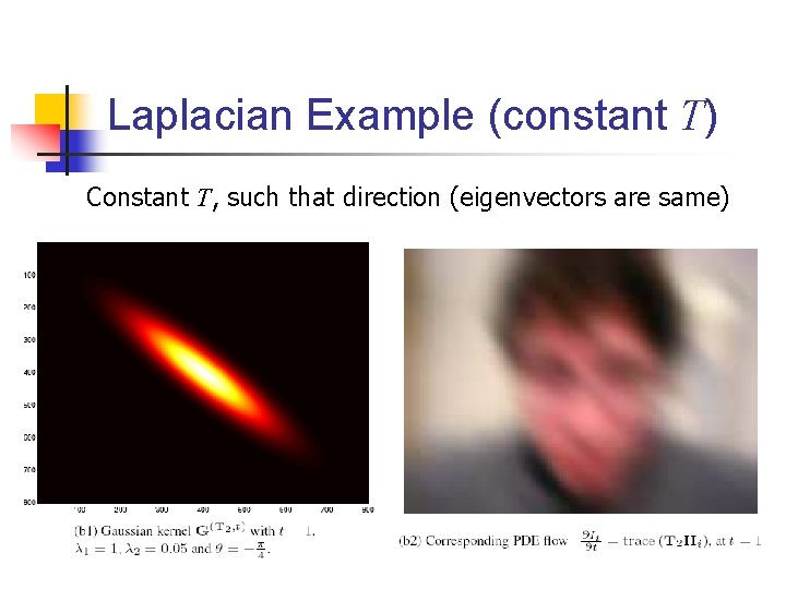Laplacian Example (constant T) Constant T, such that direction (eigenvectors are same) 