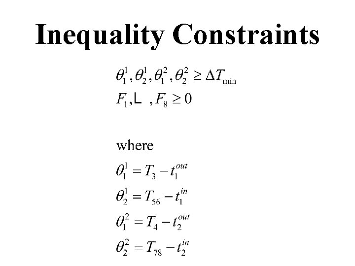 Inequality Constraints 