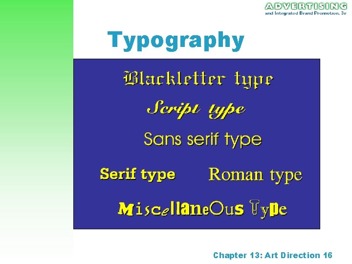 Typography Chapter 13: Art Direction 16 Typography Chapter 13: Art Direction 16