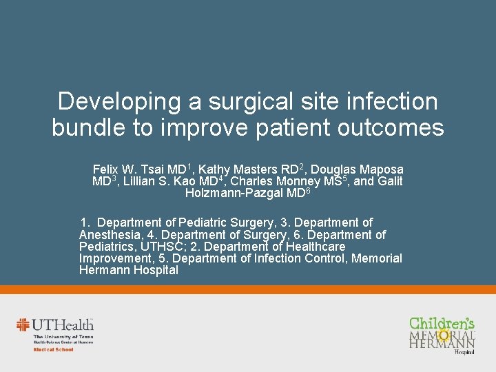 Developing a surgical site infection bundle to improve