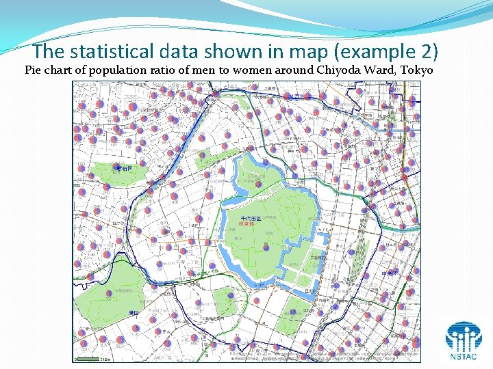 The statistical data shown in map (example 2) Pie chart of population ratio of The statistical data shown in map (example 2) Pie chart of population ratio of