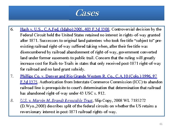 Cases 6. 7. 8. Hash v. U. S. , C. A. Fed. (Idaho) 2005, Cases 6. 7. 8. Hash v. U. S. , C. A. Fed. (Idaho) 2005,