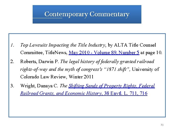 Contemporary Commentary 1. Top Lawsuits Impacting the Title Industry, by ALTA Title Counsel Committee, Contemporary Commentary 1. Top Lawsuits Impacting the Title Industry, by ALTA Title Counsel Committee,