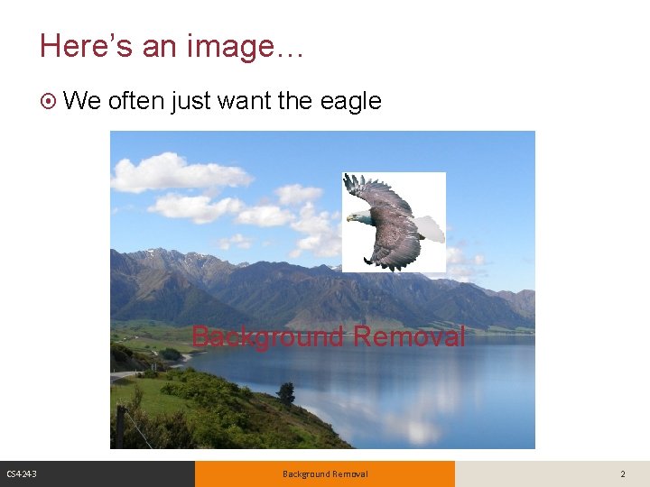 Here’s an image… We often just want the eagle Background Removal CS 4243 Background