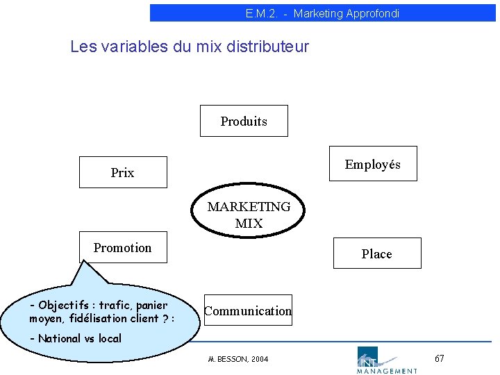 E. M. 2. - Marketing Approfondi Les variables du mix distributeur Produits Employés Prix E. M. 2. - Marketing Approfondi Les variables du mix distributeur Produits Employés Prix