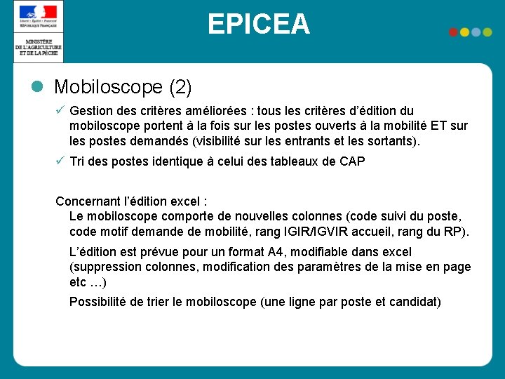 EPICEA Mobiloscope (2) Gestion des critères améliorées : tous les critères d’édition du mobiloscope