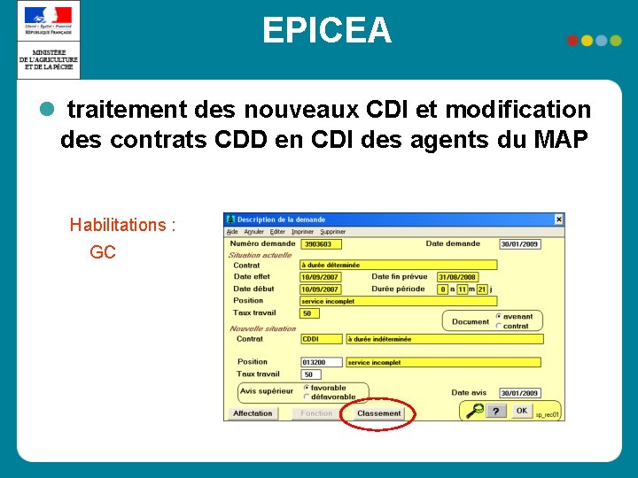 EPICEA traitement des nouveaux CDI et modification des contrats CDD en CDI des agents