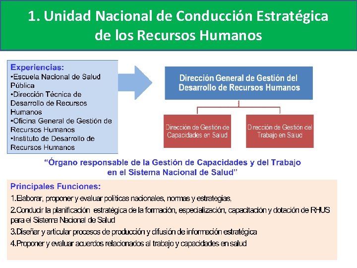 1. Unidad Nacional de Conducción Estratégica de los Recursos Humanos 