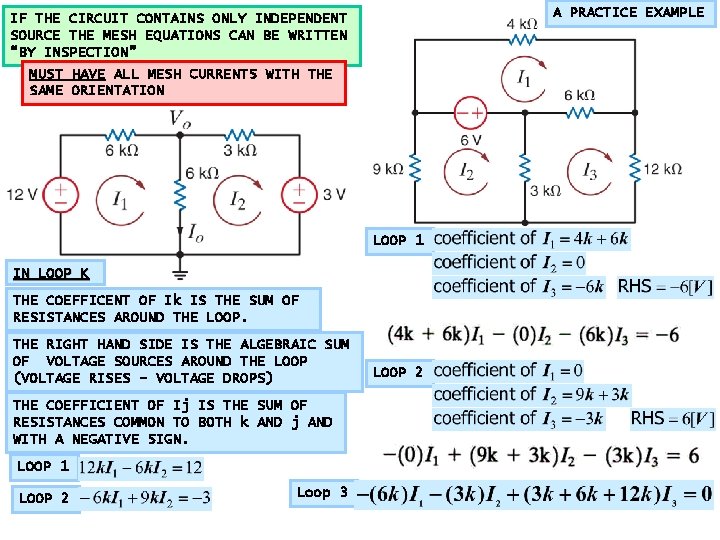 A PRACTICE EXAMPLE IF THE CIRCUIT CONTAINS ONLY INDEPENDENT SOURCE THE MESH EQUATIONS CAN A PRACTICE EXAMPLE IF THE CIRCUIT CONTAINS ONLY INDEPENDENT SOURCE THE MESH EQUATIONS CAN