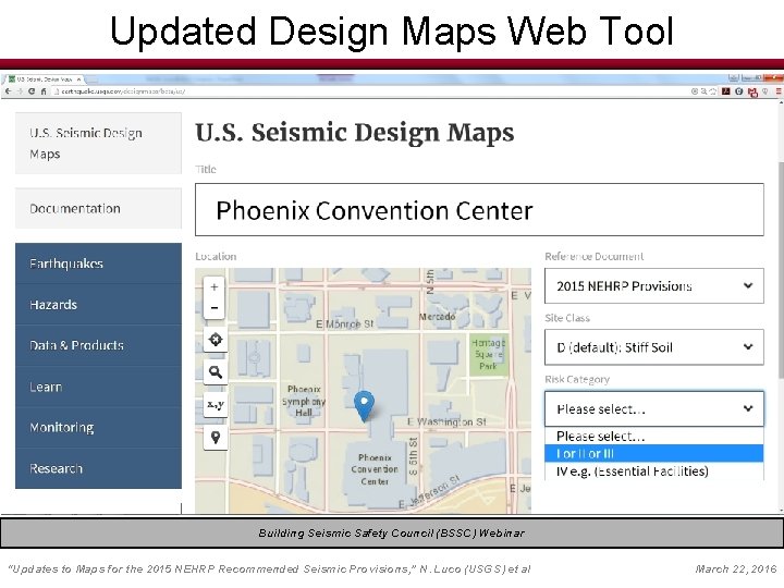 Updated Design Maps Web Tool Building Seismic Safety Council (BSSC) Webinar EERI Seminar on
