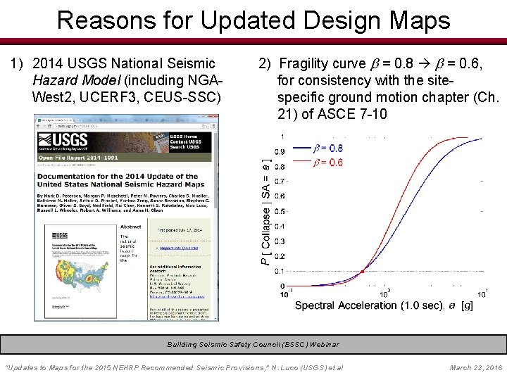 Reasons for Updated Design Maps 1) 2014 USGS National Seismic Hazard Model (including NGAWest