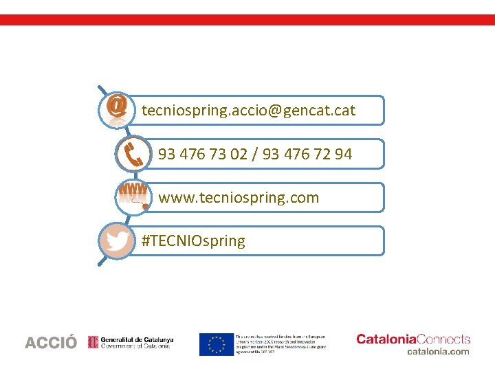 tecniospring. accio@gencat. cat 93 476 73 02 / 93 476 72 94 www. tecniospring.