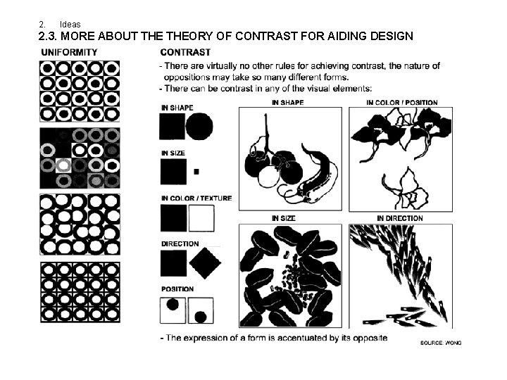 2. Ideas 2. 3. MORE ABOUT THEORY OF CONTRAST FOR AIDING DESIGN 