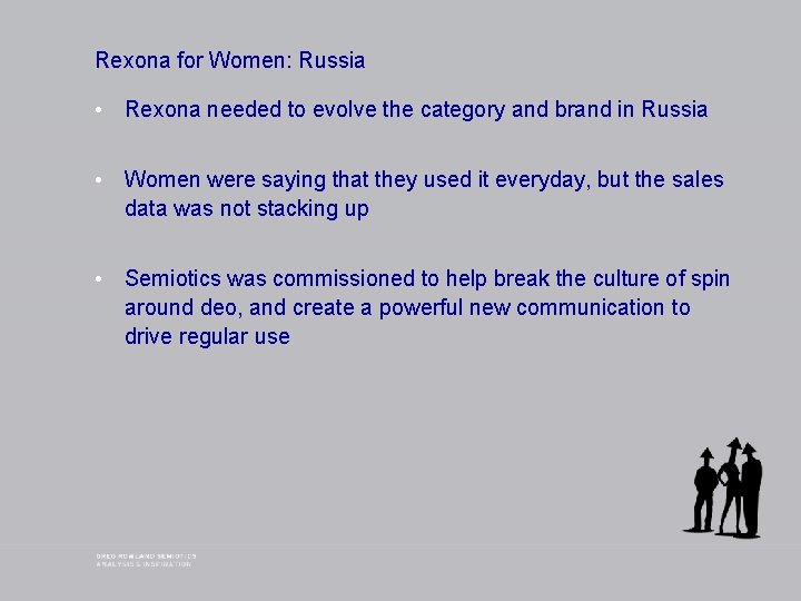 Rexona for Women: Russia • Rexona needed to evolve the category and brand in