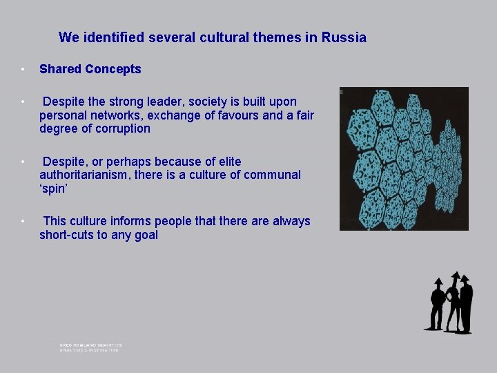 We identified several cultural themes in Russia • Shared Concepts • Despite the strong