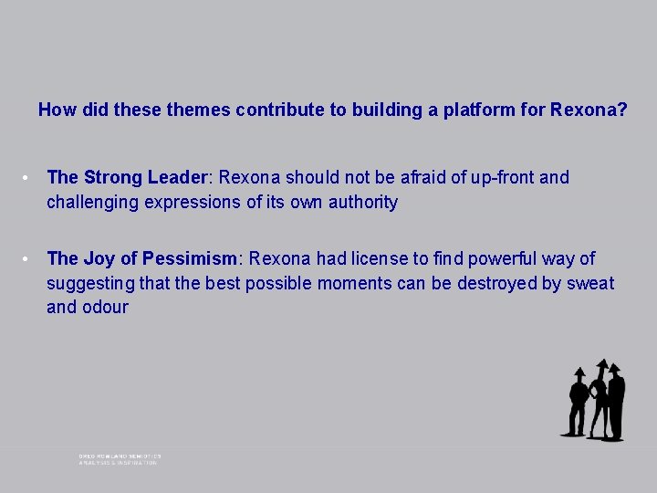 How did these themes contribute to building a platform for Rexona? • The Strong