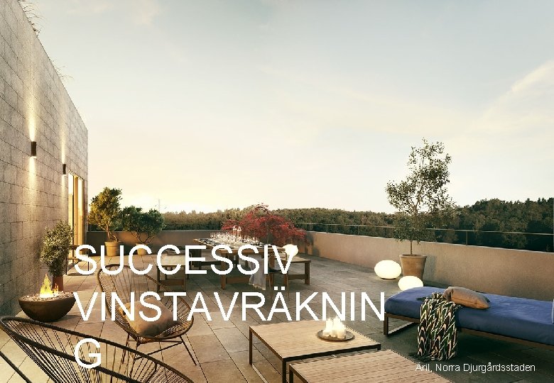 SUCCESSIV VINSTAVRÄKNIN G Äril, Norra Djurgårdsstaden 