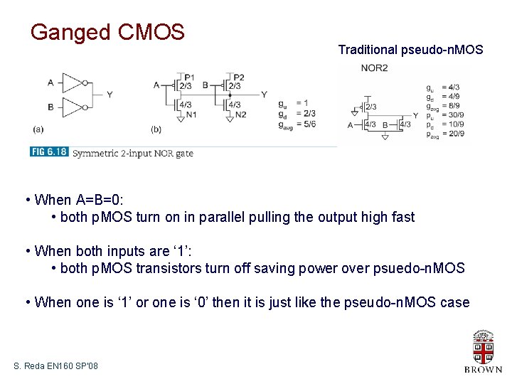 Ganged CMOS Traditional pseudo-n. MOS • When A=B=0: • both p. MOS turn on