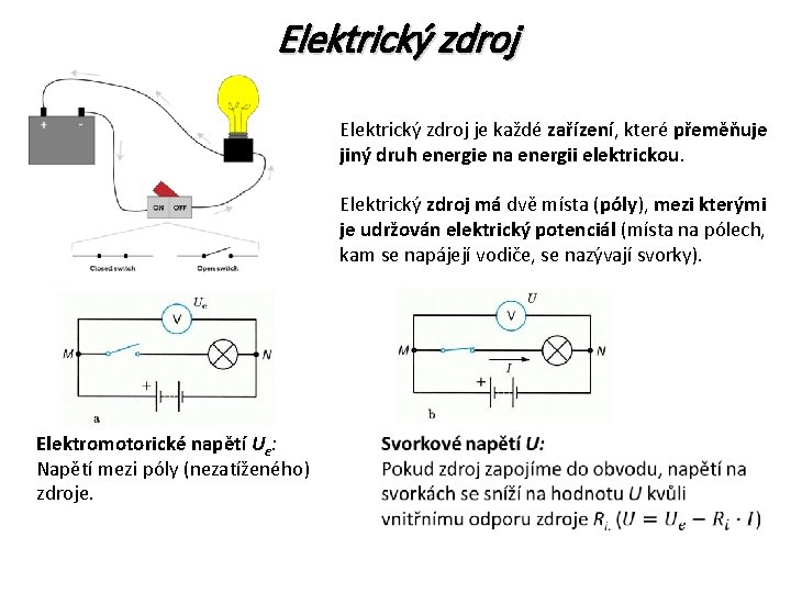 Elektrický zdroj je každé zařízení, které přeměňuje jiný druh energie na energii elektrickou. Elektrický