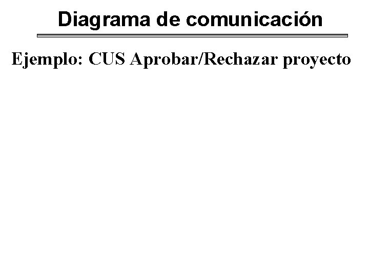 Diagrama de comunicación Ejemplo: CUS Aprobar/Rechazar proyecto 