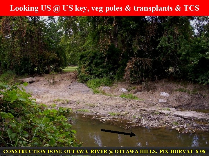 Looking US @ US key, veg poles & transplants & TCS CONSTRUCTION DONE-OTTAWA RIVER