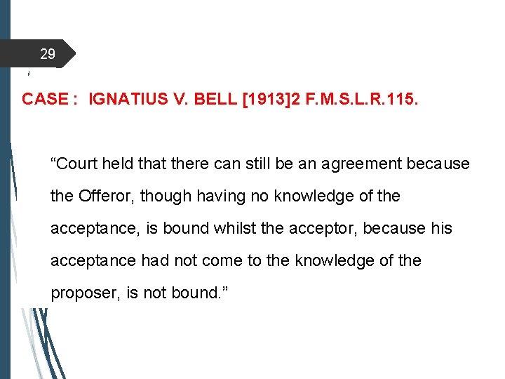 29 CASE : IGNATIUS V. BELL [1913]2 F. M. S. L. R. 115. “Court