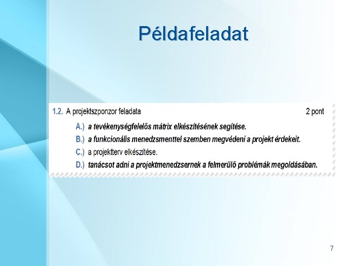 Példafeladat 7 
