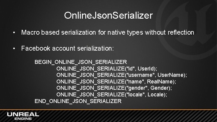 Online. Json. Serializer • Macro based serialization for native types without reflection • Facebook Online. Json. Serializer • Macro based serialization for native types without reflection • Facebook