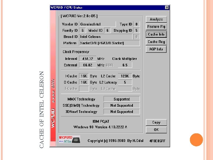 CACHE OF INTEL CELERON 