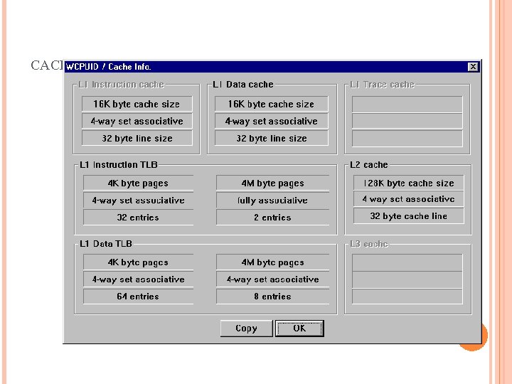 CACHE OF INTEL CELERON 