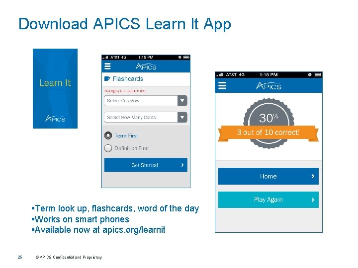 Download APICS Learn It App §Term look up, flashcards, word of the day §Works