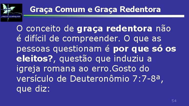 Graça Comum e Graça Redentora O conceito de graça redentora não é difícil de