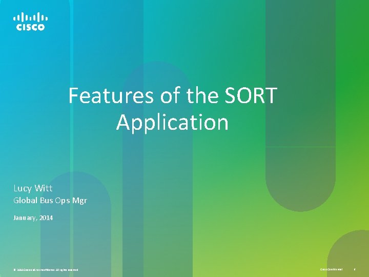 Features of the SORT Application Lucy Witt Global Bus Ops Mgr January, 2014 © Features of the SORT Application Lucy Witt Global Bus Ops Mgr January, 2014 ©