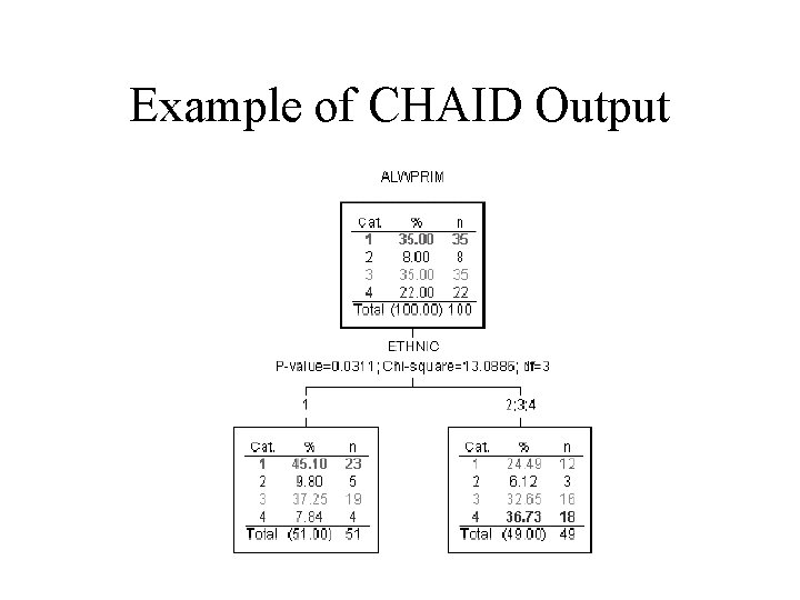 Example of CHAID Output 