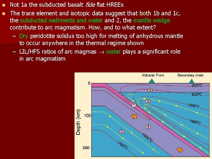 Not 1 a the subducted basalt fide flat HREEs n The trace element and